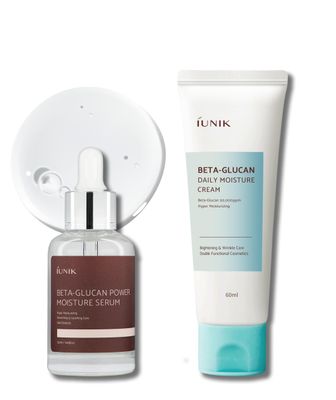 IUNIK Beta Glucan Daily Moisture Cream &amp; 400,000 ppm Beta-Glucan Power Deep Moisture Serum Intense Hydration Fortifying Skin Barrier Ultra Intense Hydrating Moisturizing Facial Moisturizer Korean