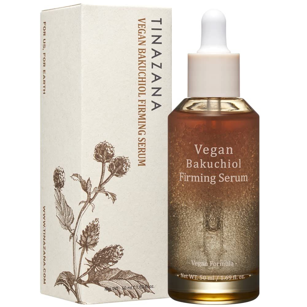 TINAZANA Vegan Firming Serum for Dry Sensitive Skin, Sweet Almond Oil, Panthenol, Retinol, 1.69Oz