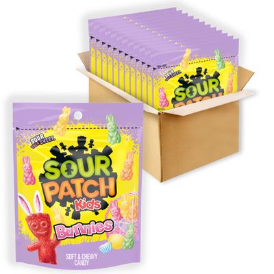 SOUR PATCH KIDS Bunnies Soft &amp; Chewy Easter Candy, Bulk Candy, 12 - 10 oz Bags
