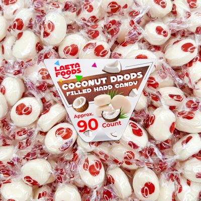 Coconut Filled Hard Candy 1 Pound Bag - Approx. 90 Count Tropical Treat with Creamy Filling