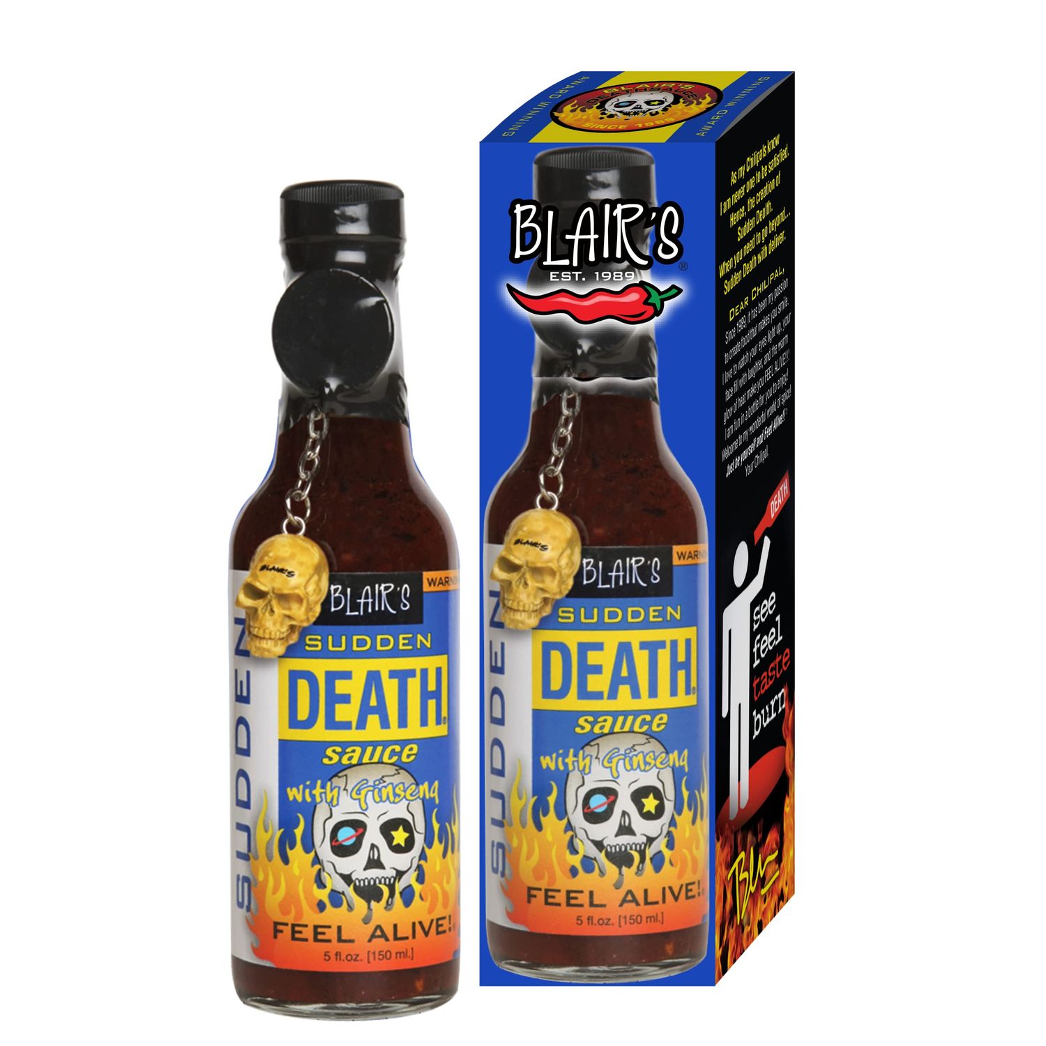 Blairs Sudden Death Hot Sauce with Ginseng, 5 fl oz
