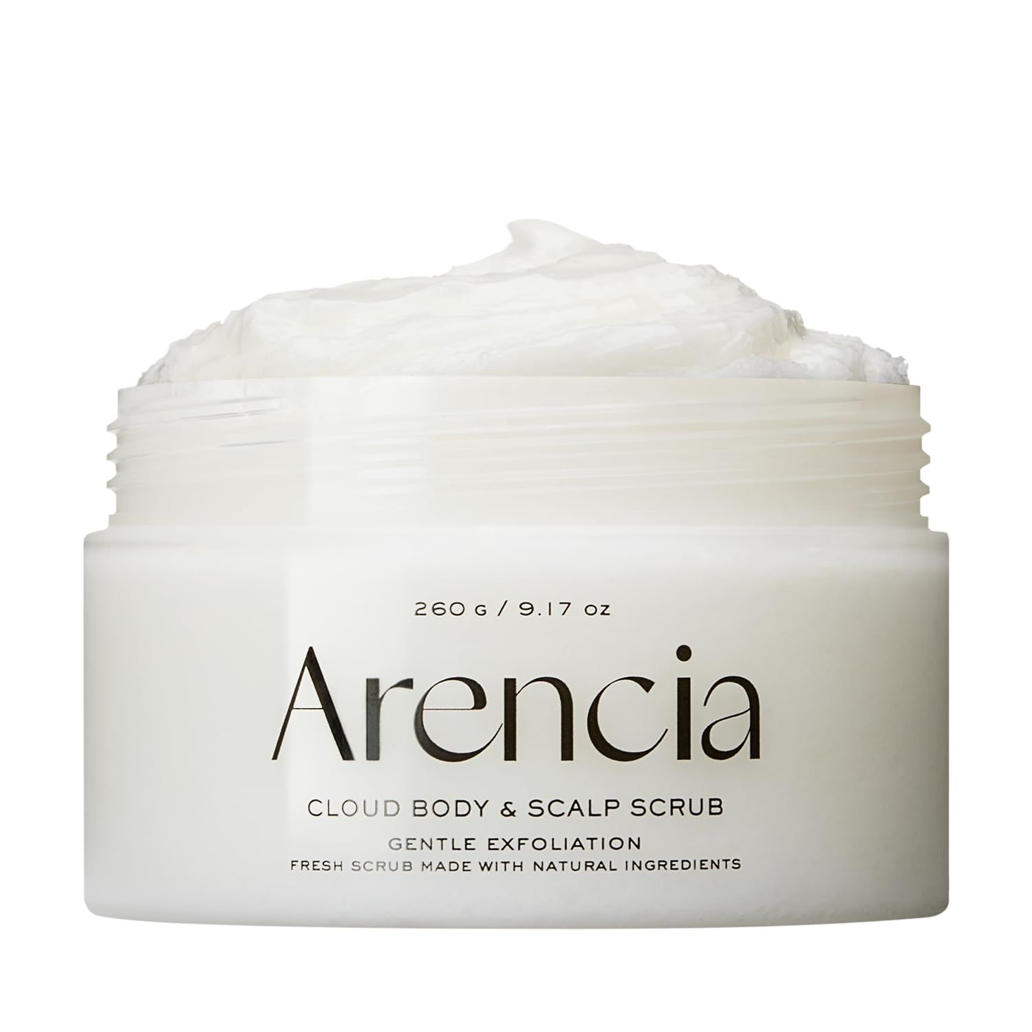 Arencia Fresh Cloud Sea Salt Body &amp; Scalp Scrub (White) - Exfoliant, Bump Eraser For Silky Smooth Skin, Korean Skin Care
