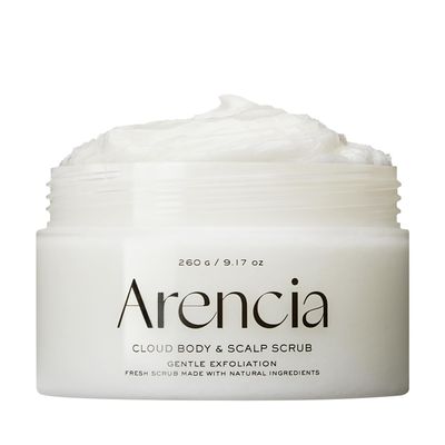 Arencia Fresh Cloud Sea Salt Body &amp; Scalp Scrub (White) - Exfoliant, Bump Eraser For Silky Smooth Skin, Korean Skin Care