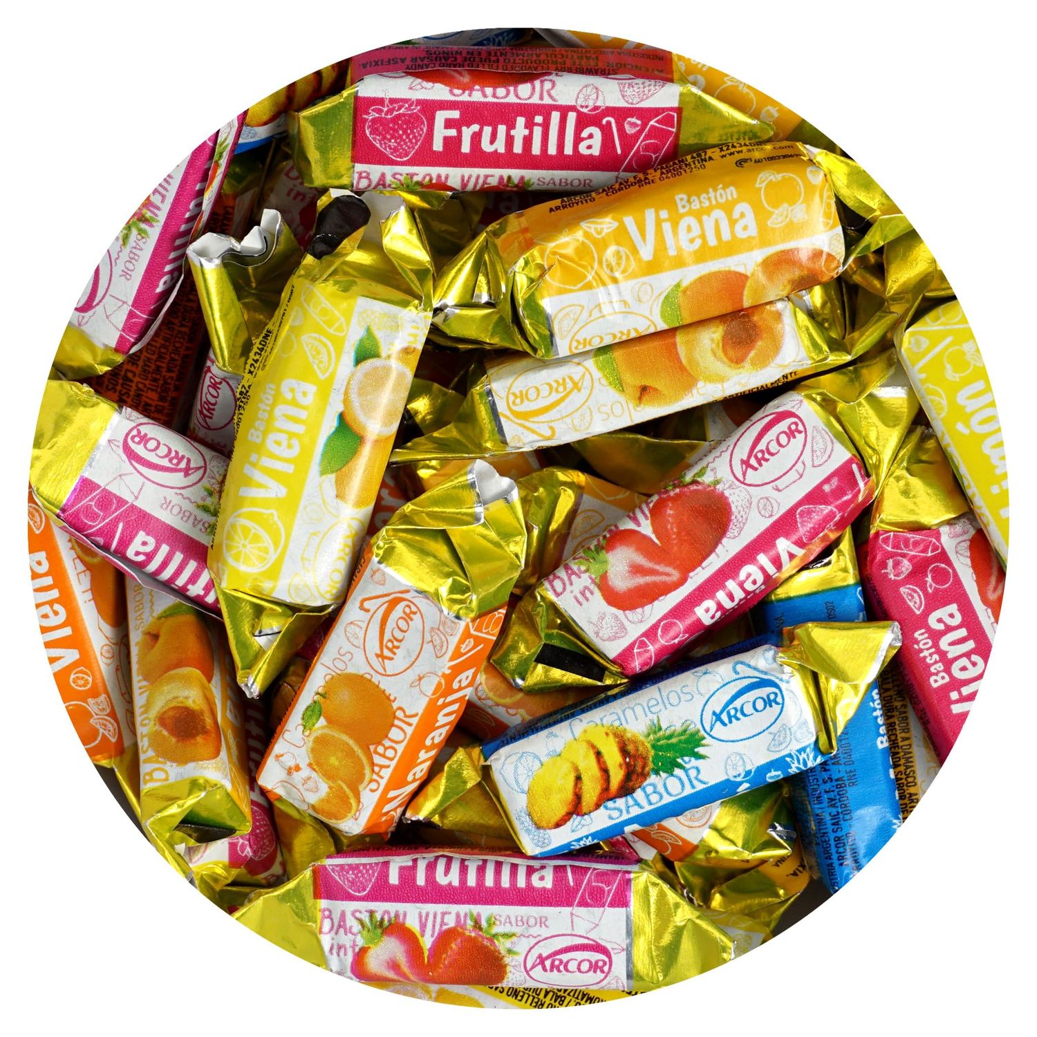 Arcor Vienna Filled Candy, 2 Pound Arcor Candy (Approx. 150 pcs.), Fruit Filled Hard Candy, Fruit Filled Candy, Fruit Filled Hard Candy Individually Wrapped