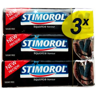 STIMOROL Chewing Gum: Licorice ( Pack of 3 )