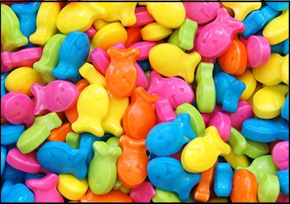 Bayside Candy Gone Fishing Hard Candy - Fish Shaped Hard Candy - Rainbow Aquarium Fish - Candy Coated Fish (1LB)