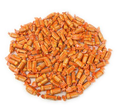 Holiday Special Orange Flavor Tootsie Roll Fruit Chews Bulk American Chewy Taffies Candy Individually Wrapped In Resealable Bag 2 Lb 130pcs (32-Oz) - Made In USA