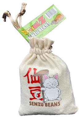 Boston America Dragonball Z Senzu Beans Candy 1 Collectible Korin Drawstring Bag Sour Green Apple Flavored Candy Green, Brown 2 Ounce (Pack of 1)