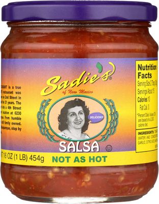 Sadie&#39;s Not as Hot Salsa, Non GMO, Vegan, 16 Ounce (Pack of 1)