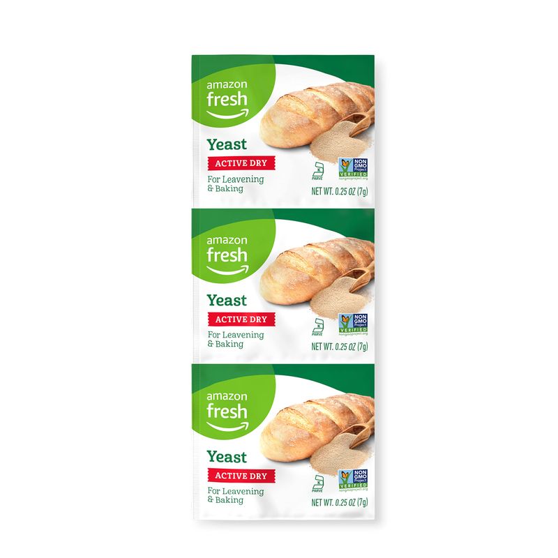 Amazon Fresh, Active Dry Yeast, 0.75 Oz, (Pack of 3)