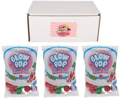 SECRET CANDY SHOP Charms Blow Pop Inside Outs Gum Lollipop in Reverse (Pack of 3. 24 balls per pack, total of 72 Gums)