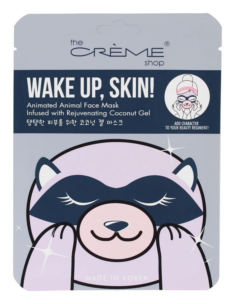 The Crme Shop Korean Skincare Beauty Full Facial Advanced Sheet Daily Natural Essence easy-to-use Soothing - Up, Skin Animal face sheet mask/Animated Korean face sheet mask (Raccoon)