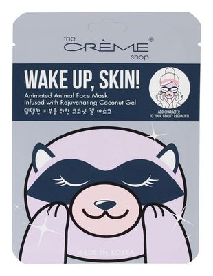 The Crme Shop Korean Skincare Beauty Full Facial Advanced Sheet Daily Natural Essence easy-to-use Soothing - Up, Skin Animal face sheet mask/Animated Korean face sheet mask (Raccoon)