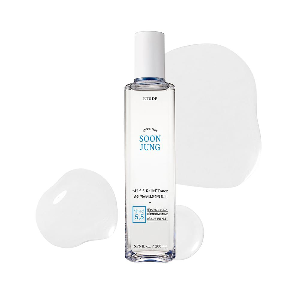 ETUDE Soonjung pH5.5 Relief Toner 200ml (New Version) Skin Care Solution Low PH Toner for Sensitive Skin Non-Comedogenic, Hypoallergenic &amp; Fragrance Free Moisturizer for Face