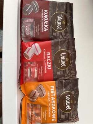WAWEL Raczki, Kukulki, Fistaszkowe 3 pack x 120 g. Traditional Polish Hard Candies. Product from Poland. Packing by Granda.
