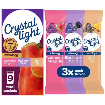 Crystal Light Mixology Variety Pack Powdered Drink Mix, 9 single serve packets per Box