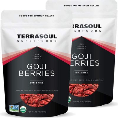 Terrasoul Superfoods Organic Goji Berries, 2 Lbs (2 pack) - Large Size Chewy Texture Premium Quality Lab-Tested