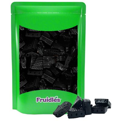 Fruidles Black Licorice Ripples Bites, Soft Rippled Not Too Sweet Licorice Candy, Chewy Licorice Bites (8 oz)
