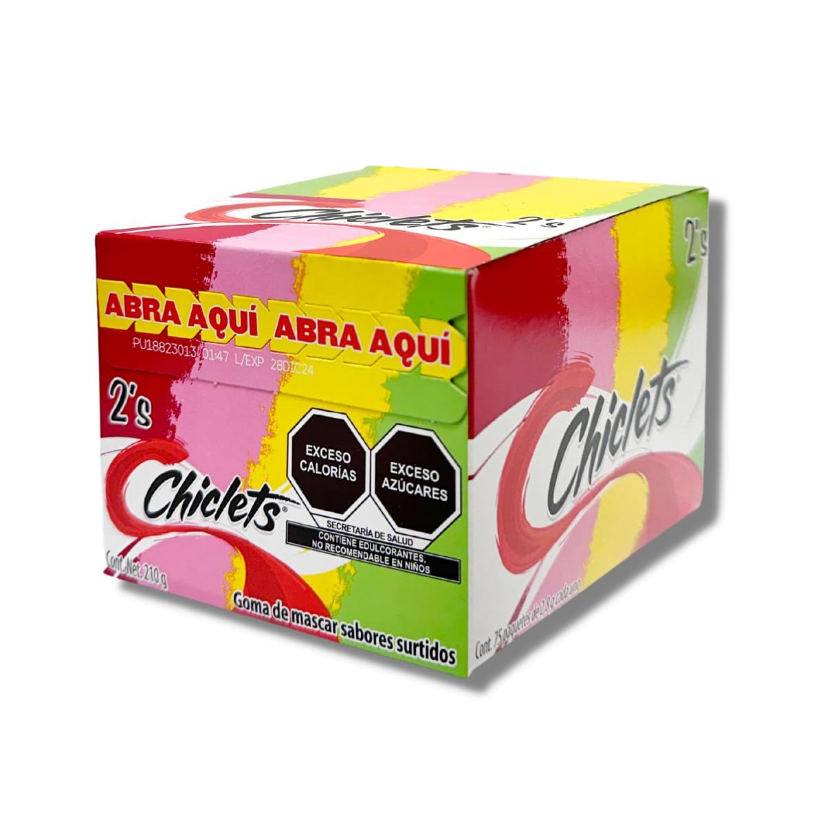 Chiclets Gum - Adams gums Mini Assorted Chiclets Colors &amp; Flavors Chewing Gum, 4 Pruebalos Flavor (Pack of 1)