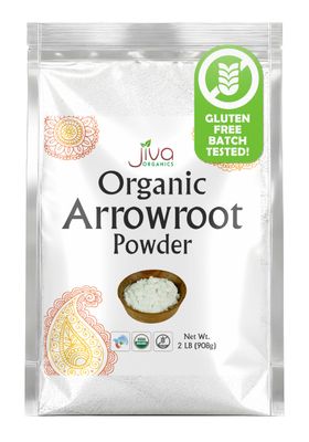Jiva Organics Organic Arrowroot Flour (Powder) 2 Pound Bag - Raw, Non-GMO, Gluten Free