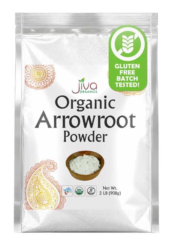 Jiva Organics Organic Arrowroot Flour (Powder) 2 Pound Bag - Raw, Non-GMO, Gluten Free