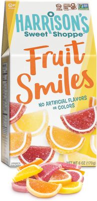 Harrisons Mini Fruit Slices, 6oz Dye Free Soft &amp; Chewy Bite Size Fruit Slices No Artificial Flavors or Colors No Corn Syrup 4 Natural Flavors: Raspberry, Orange, Lemeon &amp; Lime Gluten Free Kosher