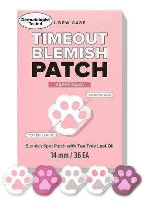 I DEW CARE Hydrocolloid Acne Pimple Patch - Timeout Blemish Happy Paws Cute Patches, Facial Stickers, Absorbing with Tea Tree Leaf Oil, Trouble Treatment for Face, Mother&#39;s Day, 36 Count
