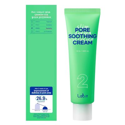 Lab.it Pore Soothing Cream Moisturizer for Oily Skin, Pore Care with Tannin &amp; Niacinamide, Hydrating Gel Cream for Clear Skin, Korean Skincare, Non-Comedogenic, Dermacosmetics (50ml, 1.96 fl. oz.)