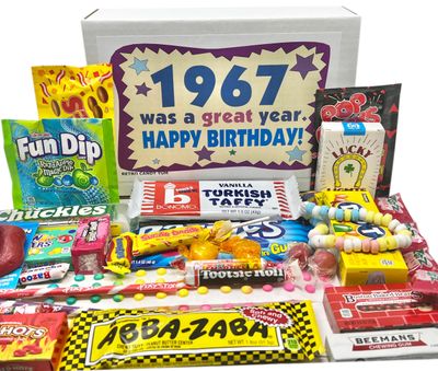RETRO CANDY YUM 1967 58th Birthday Gift Box of Nostalgic Candy Mix from Childhood for 58 Year Old Man or Woman Born 1967 Jr