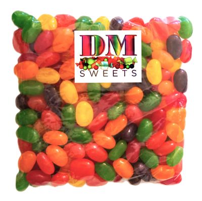 Jumbo Extra Large Fresh Chewy Fruit Flavored Jelly Beans - 1.5 lbs Fresh Bulk Assortment of Cherry Lemon Lime Grape Orange Strawberry Grape