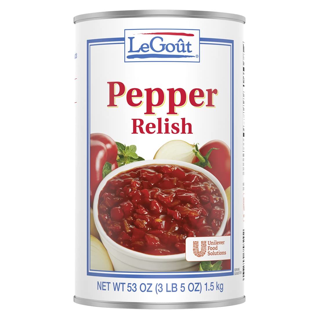 LeGout Pepper Relish, Vegetarian, Add to Sauces, Dressings, 3 Lbs (Pack of 6)