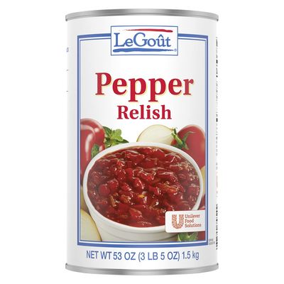 LeGout Pepper Relish, Vegetarian, Add to Sauces, Dressings, 3 Lbs (Pack of 6)