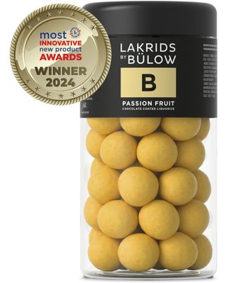 LAKRIDS BY BLOW - B - Passion Fruit - 10.4 oz - Chocolate Coated Gourmet Licorice - Authentic Scandinavian Candy Produced in Denmark