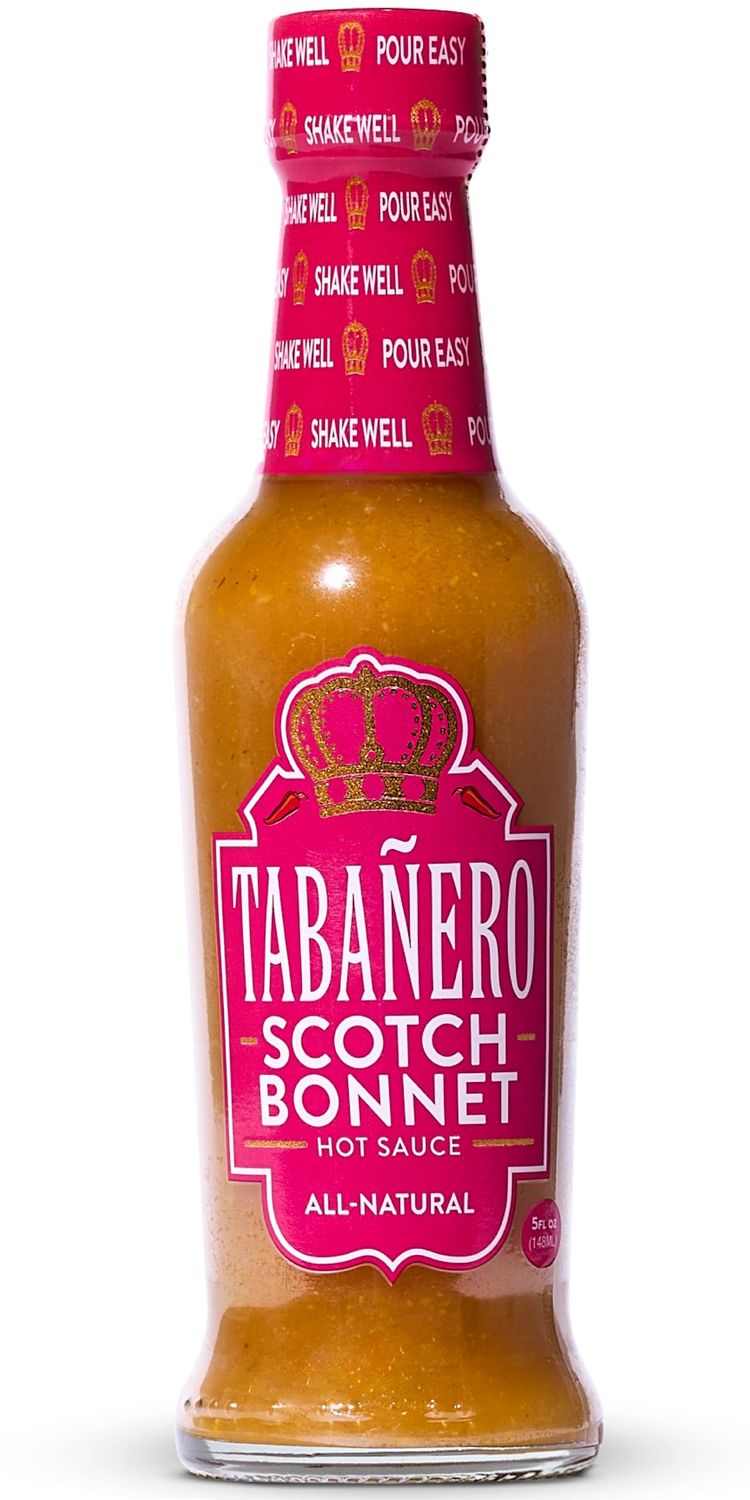 Tabaero Scotch Bonnet Pepper Hot Sauce - All-Natural Gourmet Heat, Perfect for Tacos, Wings, Eggs, Gluten-Free, Vegan, Kosher, USA Made, 5 oz Bottle