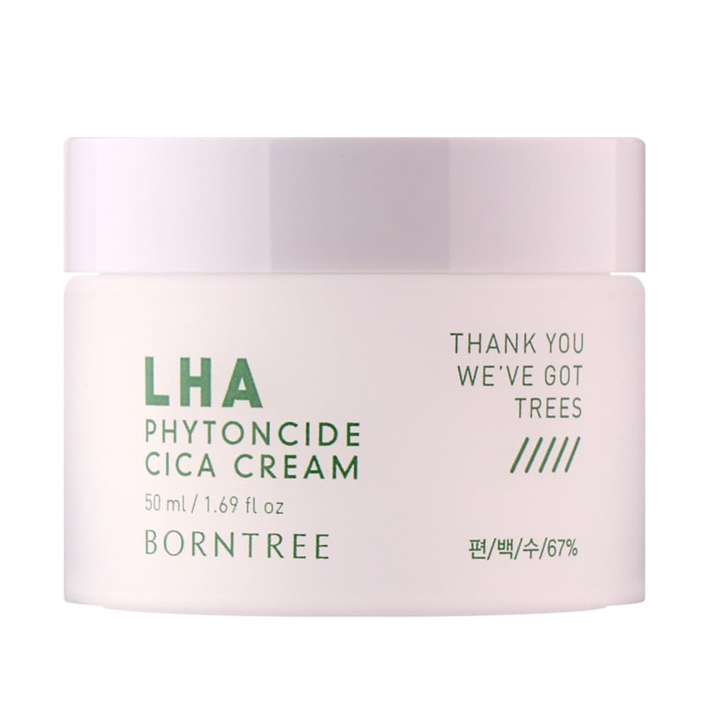 BORNTREE lha Phytoncide Cica Cream 1.69 fl oz/Kbeauty,Vegan Cosmetics, Clean Beauty, Ewg All Green Grade/36ml soothing ingredients,pH5.5mildly acidic,adenosine, madecasoside,aha,baha,nature