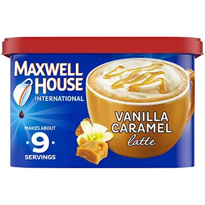 Maxwell House International Vanilla Caramel Latte Caf-Style Instant Coffee Beverage Mix, 8.7 oz. Canister