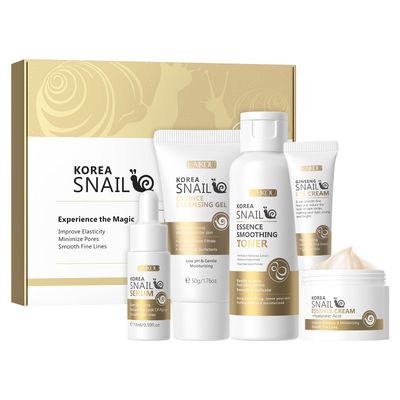 LAIKOU Korean Skin Care, Skin care set, Skin Care Kit Snail and Ginseng with Cleansing Gel, Toner, Eye Cream, Serum, Essence Cream 5pcs for Women Teen Girls Mom Daughter Mother&#39;s Day Birthday