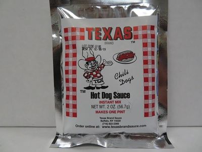 Buffalo&#39;s Own Texas Brand Texas Hots Hot Dog Sauce Instant Mix Packet