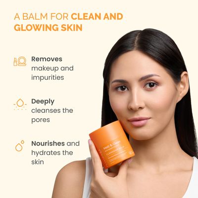 PLANTIFIQUE Korean Cleansing Balm Makeup Remover with Mango &amp; Papaya Extracts, Hyaluronic Acid and Ceramide - Nourishing Melting Cleanser for All Skin Types 1.41 oz / 40 g