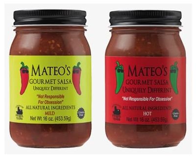 Mateos Gourmet Salsa, Hot &amp; Mild 16 oz (Variety Pack)