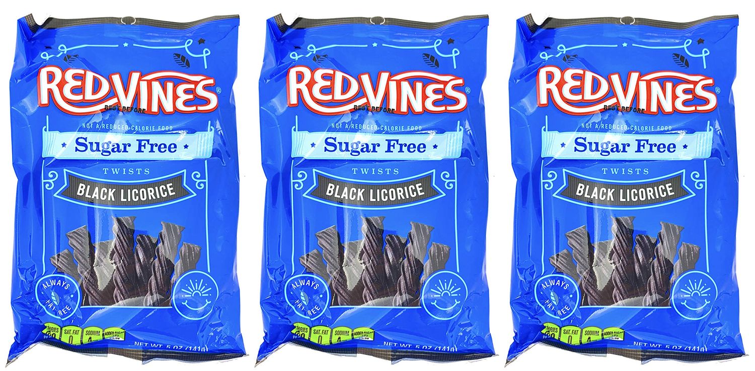 Sugar-Free Black Licorice Twists - Fat-Free, Sugar-Free Black Licorice 5 Ounce (Pack of 3)