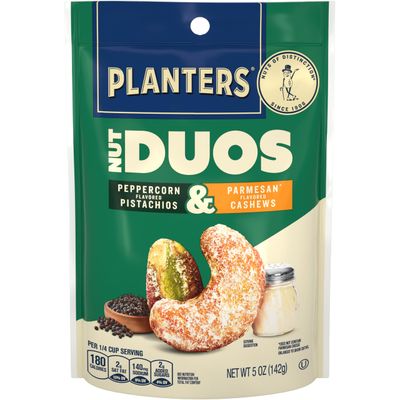 PLANTERS Nut Duos Peppercorn Pistachio &amp; Parmesan Cashews 5 oz