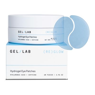 Gel Lab REGLOW Hyaluronic Acid &amp; Caffeine Under Eye Gel Patches - Korean Hydrating Eye Mask for Wrinkles, Dark Circles, and Puffiness - 60 Gel Eye Patches