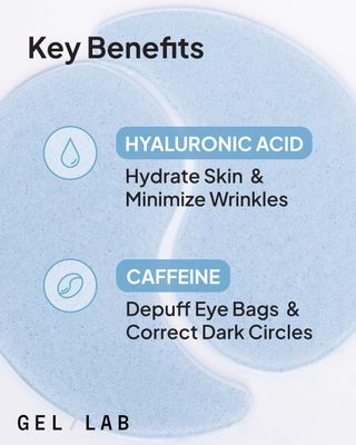 Gel Lab REGLOW Hyaluronic Acid &amp; Caffeine Under Eye Gel Patches - Korean Hydrating Eye Mask for Wrinkles, Dark Circles, and Puffiness - 60 Gel Eye Patches