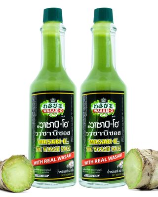 Wasabi O Hot &amp; Spicy Sauce - Fresh Made Japanese Sauce With Pure &amp; Real Wasabi, Gluten Free &amp; Vegan Wasabi Sauce for Steak &amp; Sushi, 2.2oz (Pack of 2)
