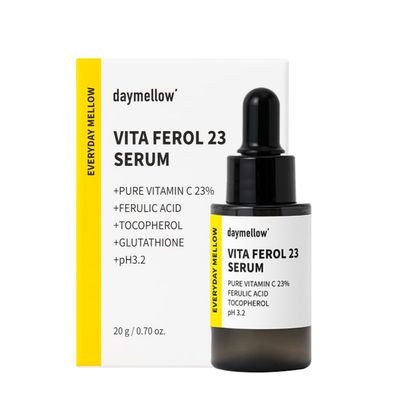 daymellow Vita Ferol 23 Serum 0.67fl.oz/20ml, Vitamin C Face Serum, Vitamin C 23%, Centella, Glutathione, Brightening, for Sensitive Skin, Acne, Dark Spots, Uneven Skin, brightening, Korean Skincare