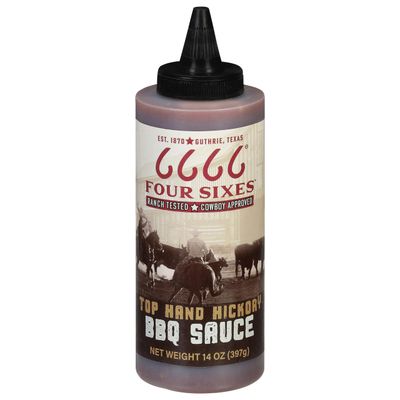 6666 Four Sixes Top Hand Hickory BBQ Sauce, 14 Ounce
