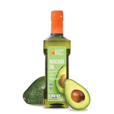 BetterBody Foods Refined Avocado Oil, Non-GMO Cooking Oil, Kosher, Keto and Paleo Diet Friendly, for High-Heat Cooking, Frying, Baking, Avocado Oil, 500 mL, 16.9 Fl Oz