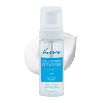 Ruby Kisses Daily Foaming Face Cleanser, Moisture &amp; Balance, Suitable for Sensitive, All Skin Types, Gentle Cleanse &amp; Hydrate, Aloe Vera, Vegan &amp; Cruelty Free, Made in Korea