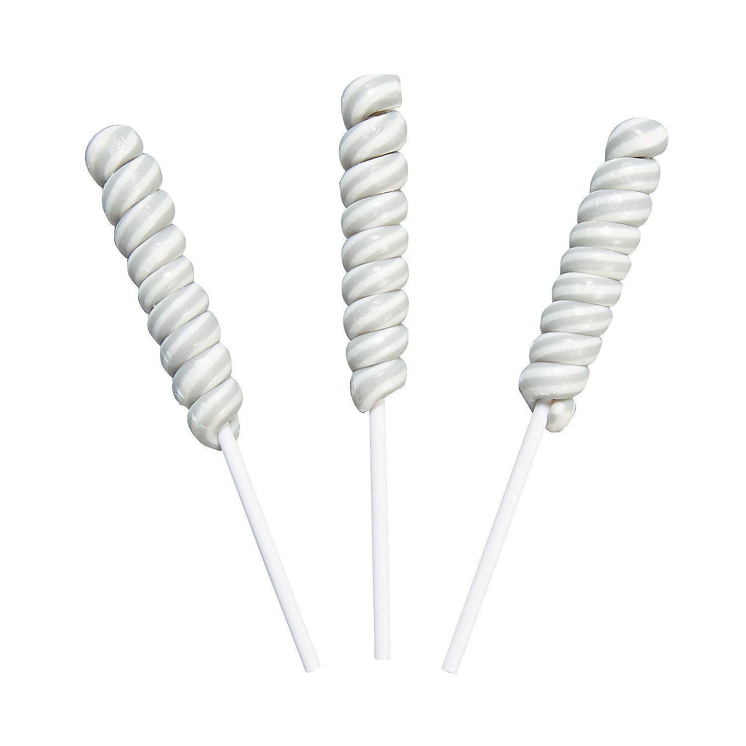 Mini Twisty Lollipops, Unicorn Pops, Nostalgic Candy, Suckers, 24 Pieces, Individually Wrapped, Silver